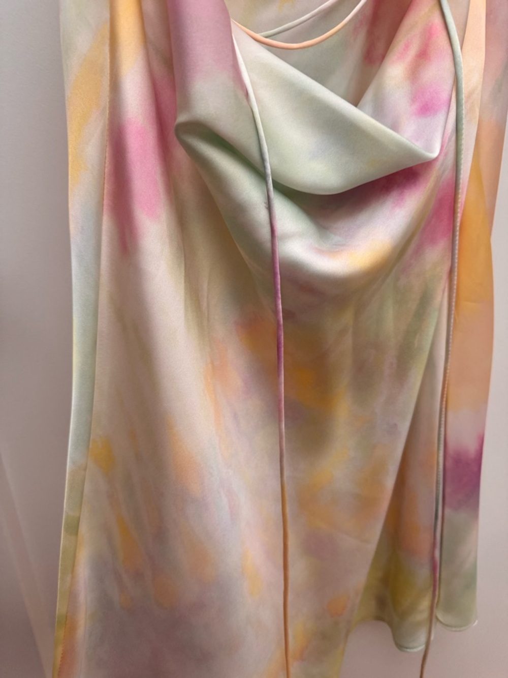 Zara Pastel Watercolor Slip Dress in Mint, Pink & Yellow - Picture 4 of 4